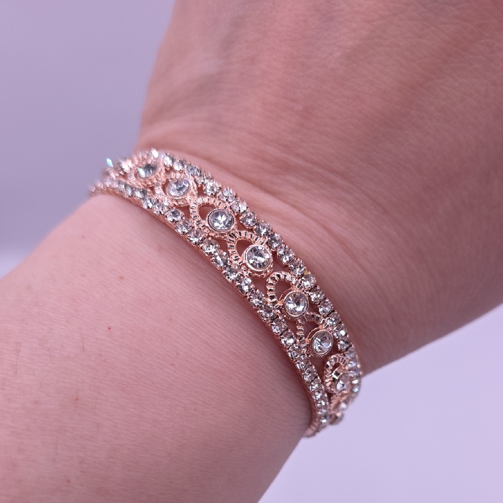 Napier Deco Style Rose Goldtone Bracelet
